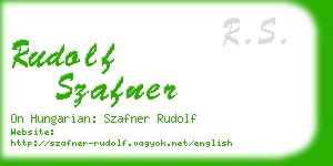 rudolf szafner business card